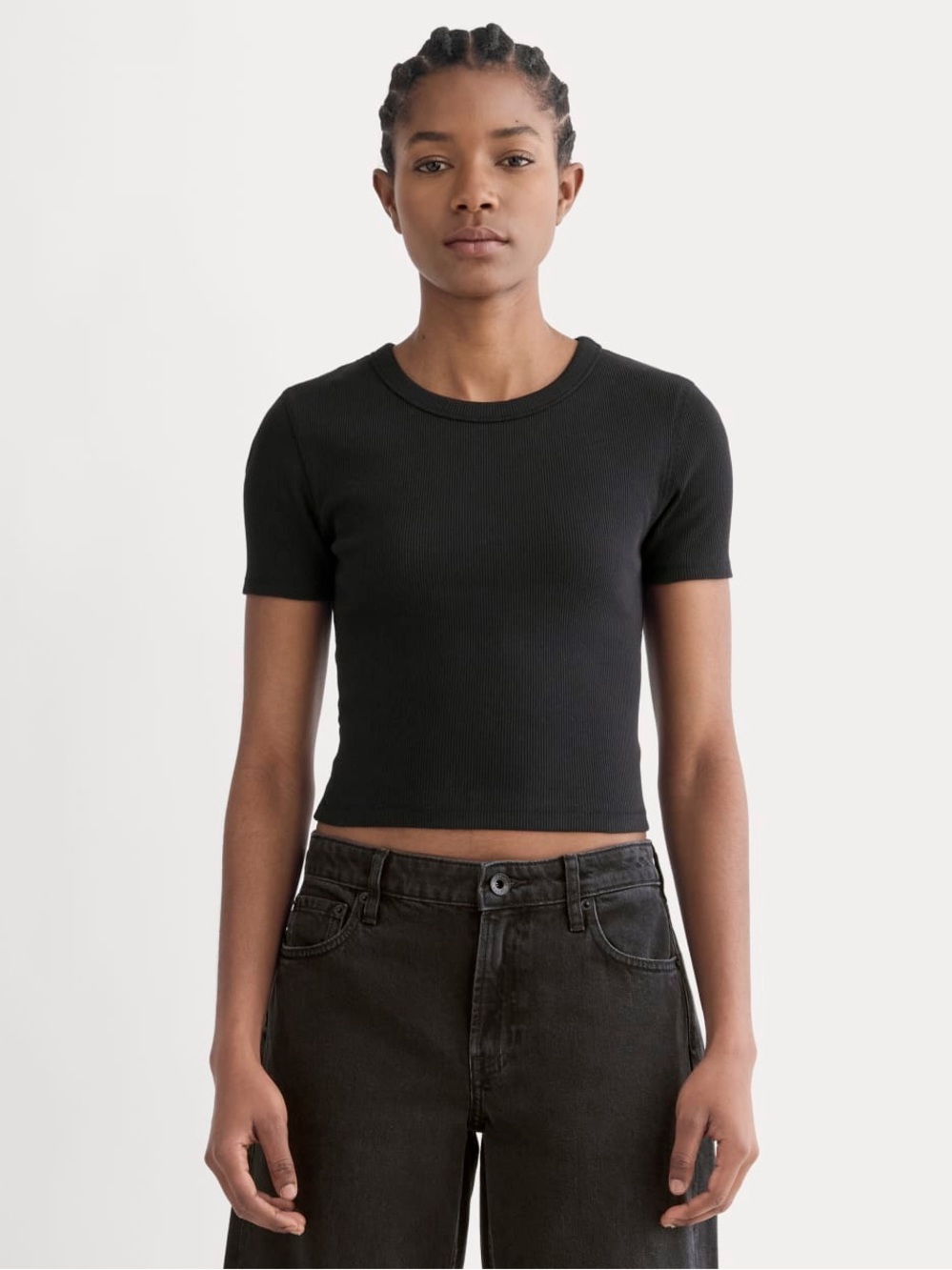 New Everlane THE ’90S RIB TEE Black Size M